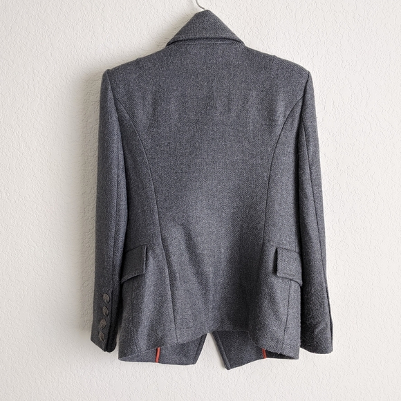 Pierre Balmain Grey Double Breasted Twill Coat 38 - Picture 10 of 14